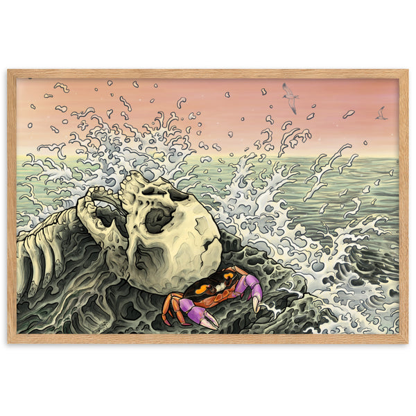 LOST AT SEA Framed Art Print