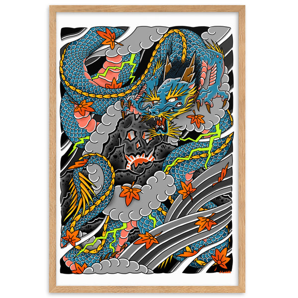 DRAGON SKULL Framed Art Print