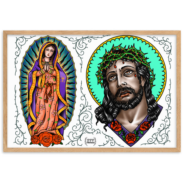 LADY & JESUS Framed Art Print