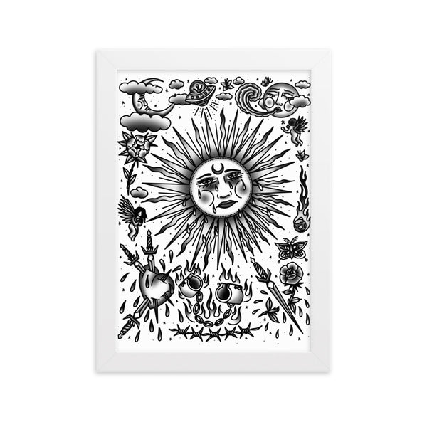 SAD SUN Framed Art Print