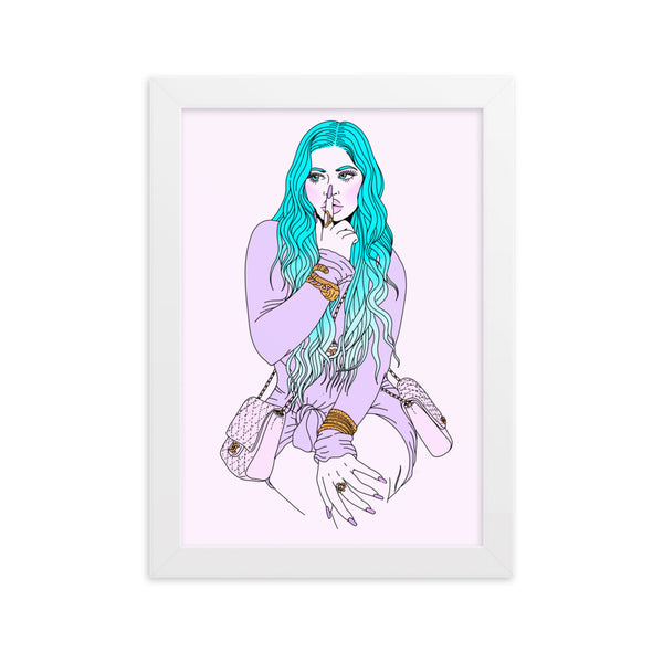 BLUE KYLIE Framed Art Print