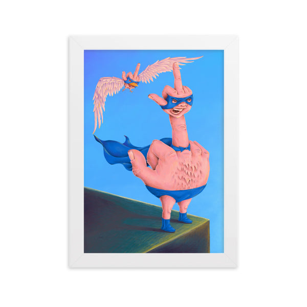 CAPTAIN BIRDMAN Framed Art Print