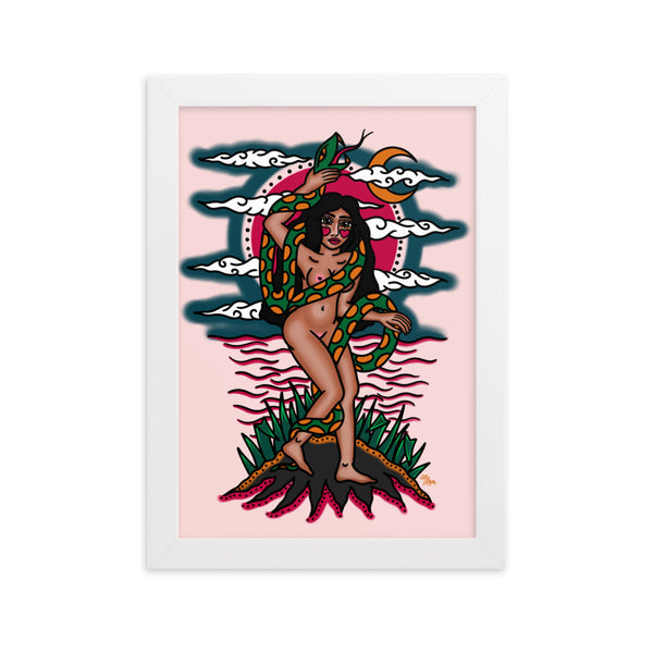 SNAKE CHARMER Framed Art Print