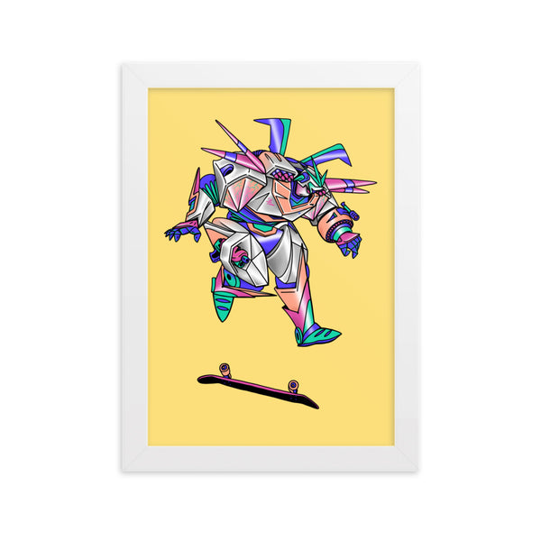 ROBOT SKATER Framed Art Print