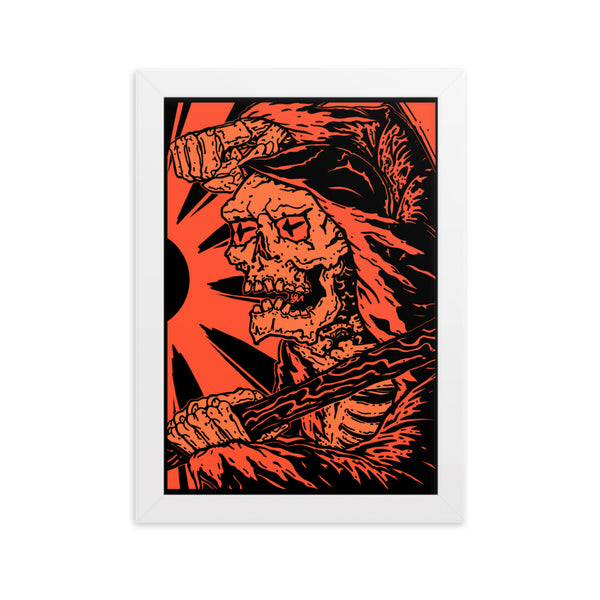 DEATH IN RED Framed Art Print