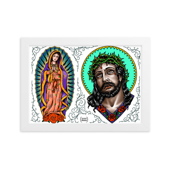 LADY & JESUS Framed Art Print