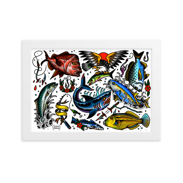 FISHING Framed Art Print