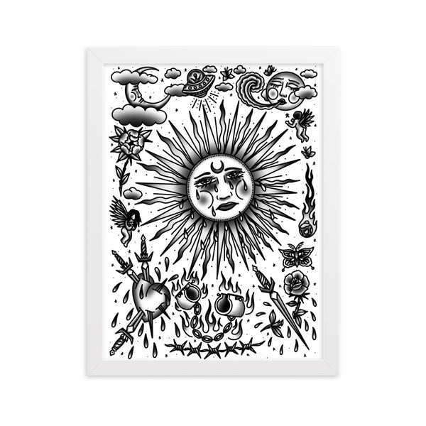 SAD SUN Framed Art Print