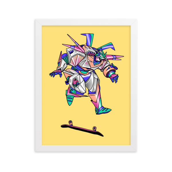 ROBOT SKATER Framed Art Print