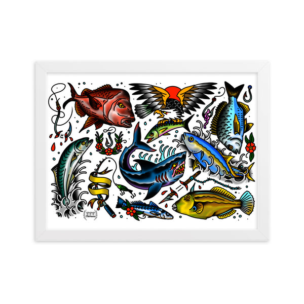 FISHING Framed Art Print