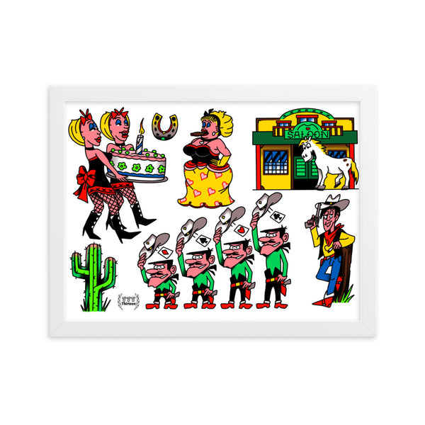 LUCKY LUKE TATTOOS Framed Art Print