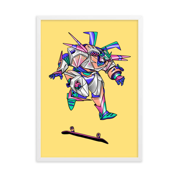 ROBOT SKATER Framed Art Print