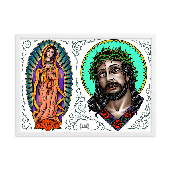 LADY & JESUS Framed Art Print