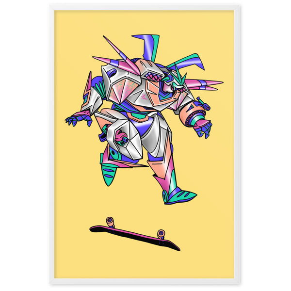 ROBOT SKATER Framed Art Print