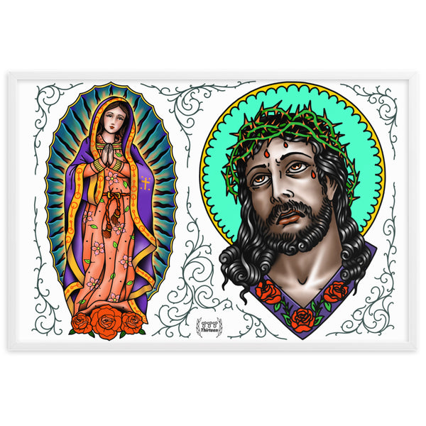 LADY & JESUS Framed Art Print