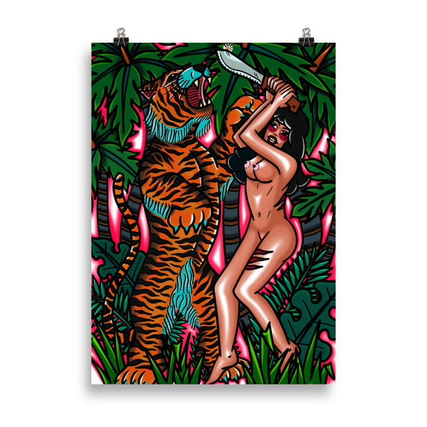 TIGER FIGHT Art Print