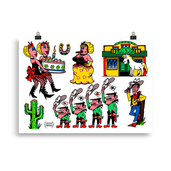 LUCKY LUKE TATTOOS Art Print