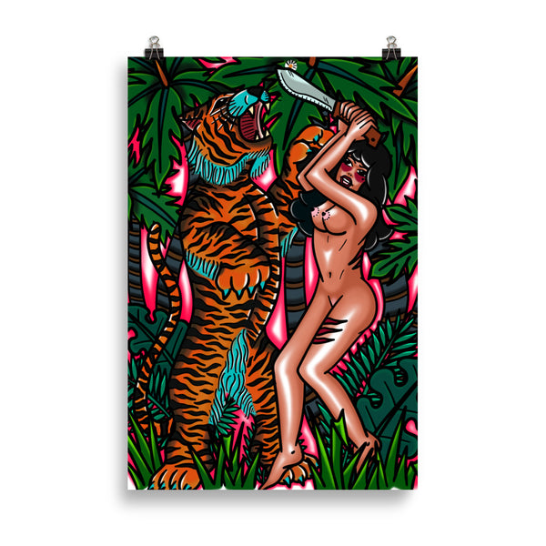 TIGER FIGHT Art Print