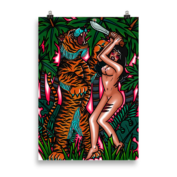 TIGER FIGHT Art Print