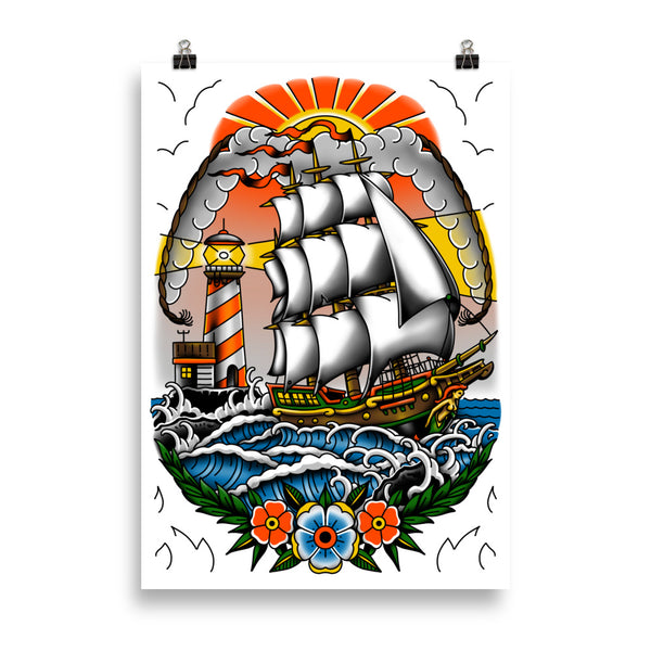 SHIP AT SEA Art Print