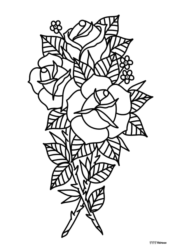 ROSES Colouring Sheet